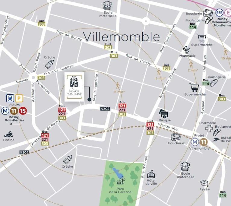 Charme Citadin Apartman Villemomble Kültér fotó